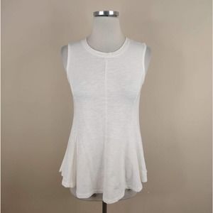 Eri + Ali White Flared Hem Tank Top 100% Cotton